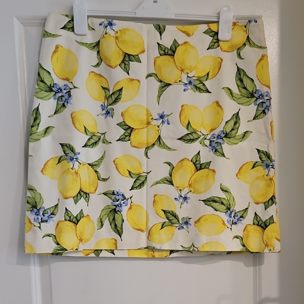Talbots Lemon Print Mini Skirt
